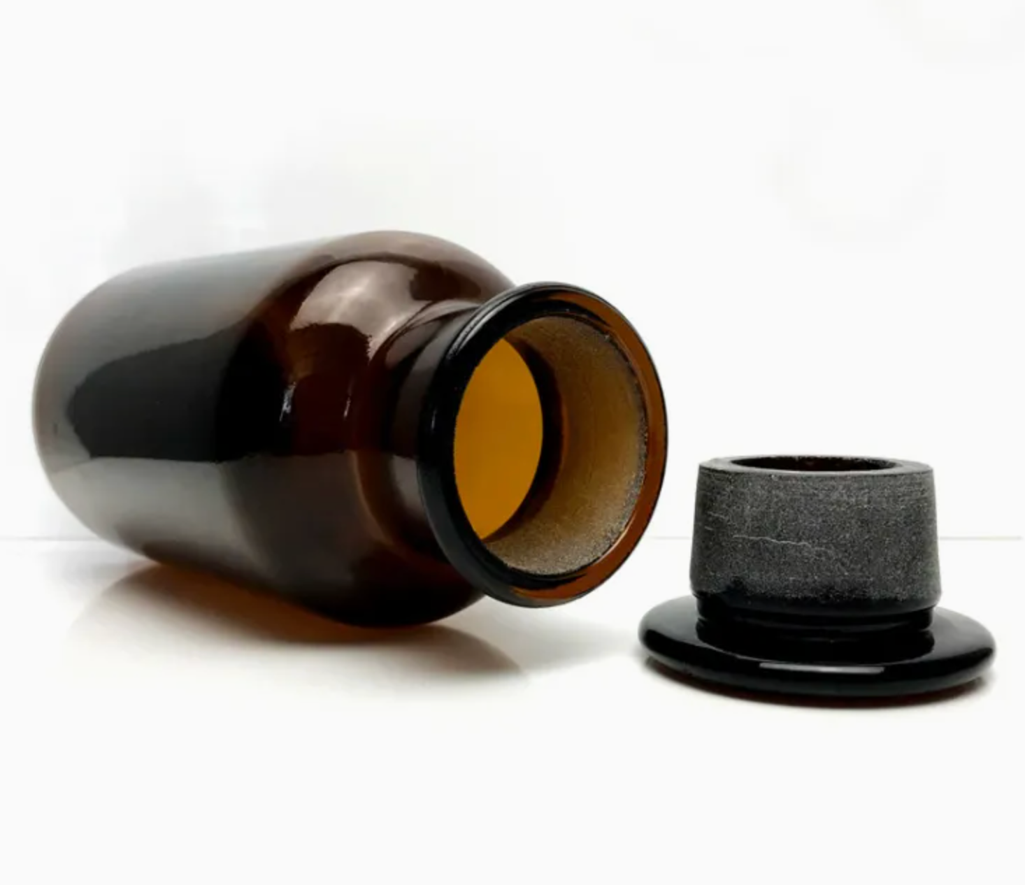 500ml Wide Mouth Glass Stopper Amber Laboratory Reagent Bottle
